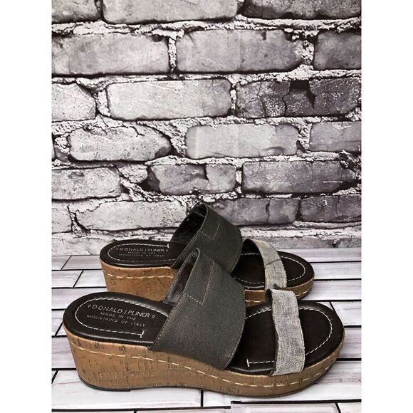 Donald Pliner Shera Copper Metallic Straps Cork Wedge Sandals Women 7.5M US/38EU - Picture 4 of 16